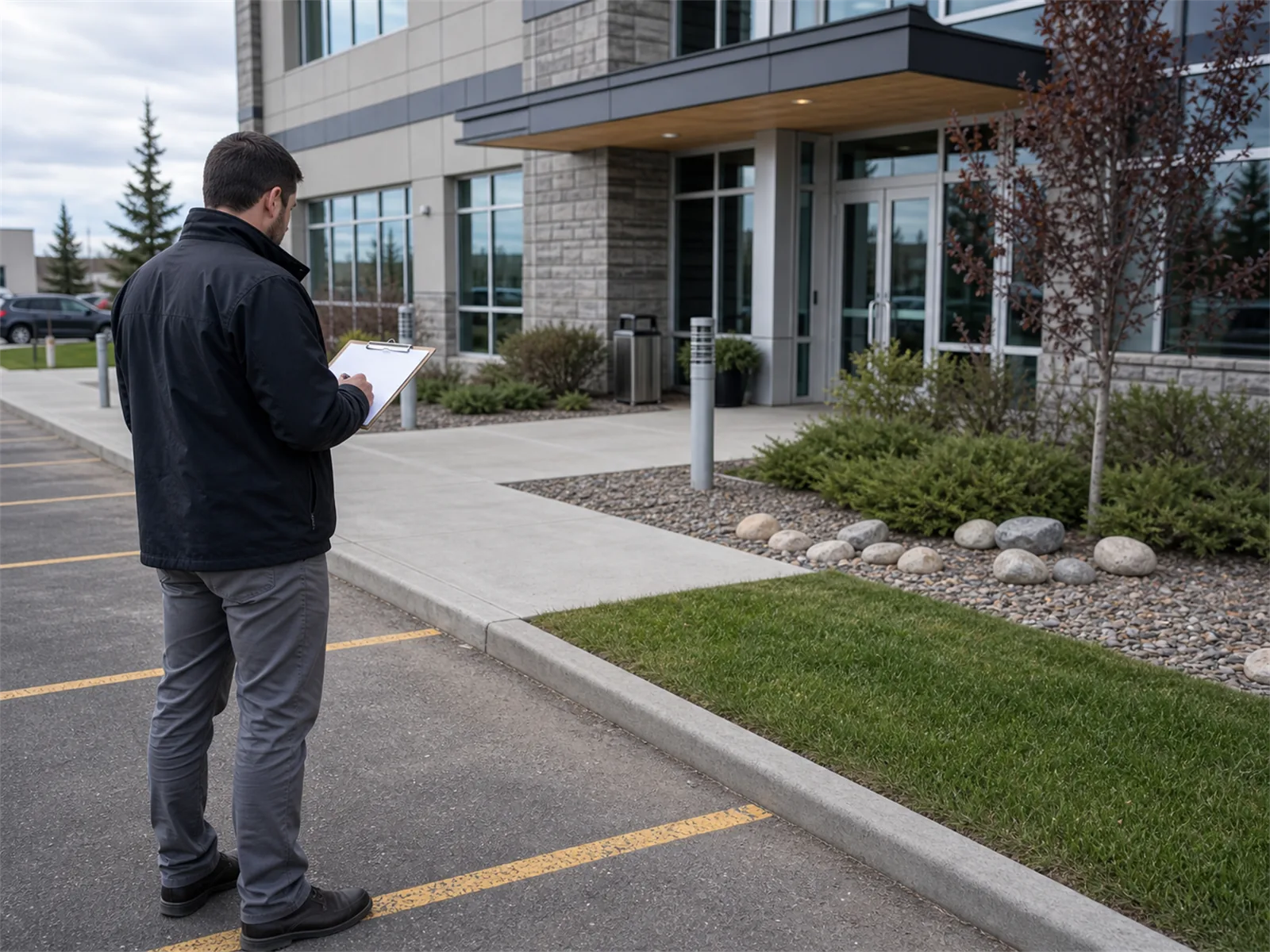 Start the checklist where customers and tenants notice the property first.