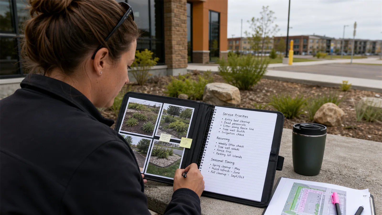 Use the site review to choose between reset work, recurring care, and seasonal planning.