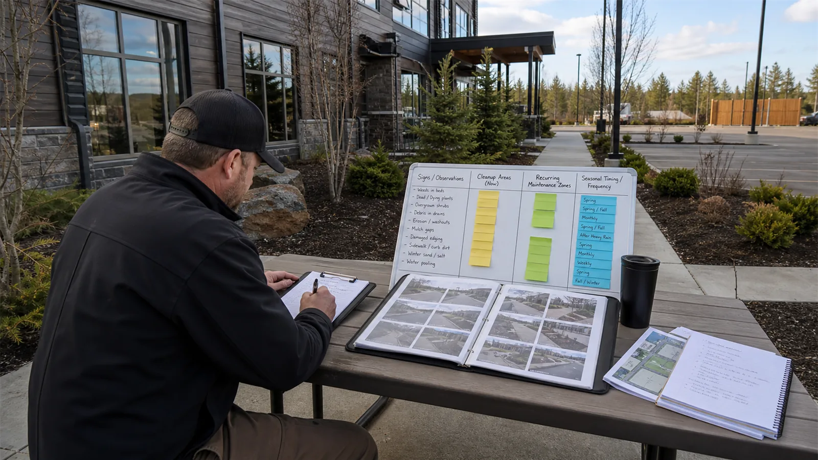 Use the site review to choose between reset work, recurring care, and seasonal planning.
