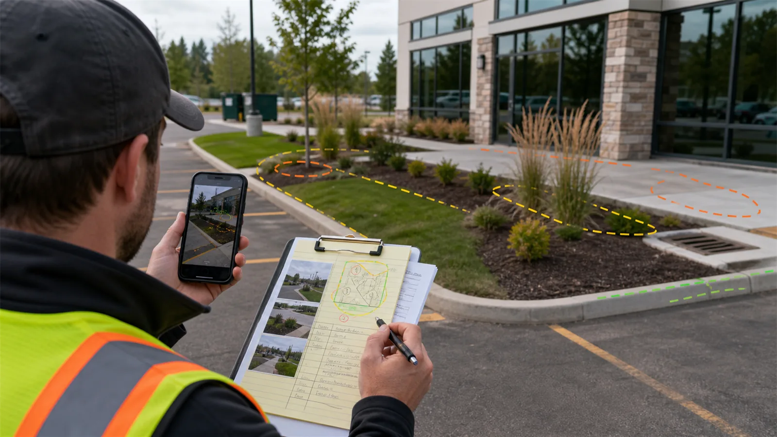 Photos and short notes help LawnSharks price landscaping for Fort McMurray Businesses with less back-and-forth.