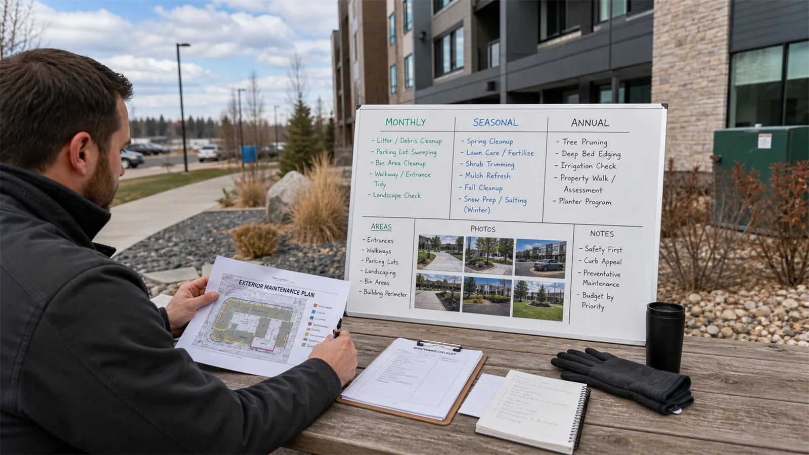 Use the site review to choose between reset work, recurring care, and seasonal planning.