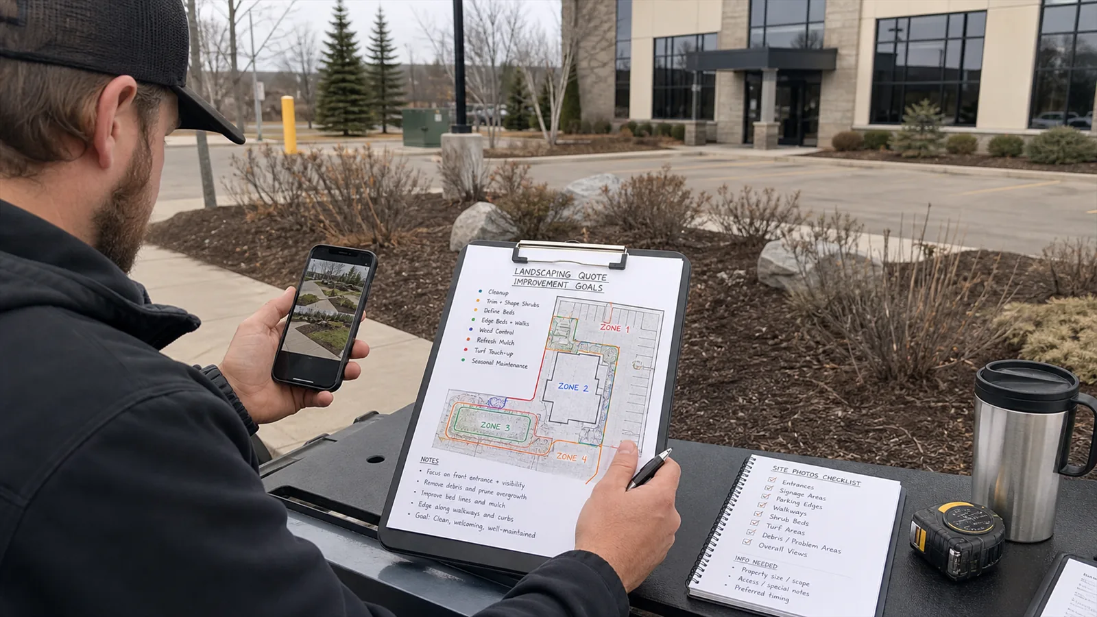Photos and short notes help LawnSharks price one-Time Cleanup vs Ongoing Maintenance with less back-and-forth.