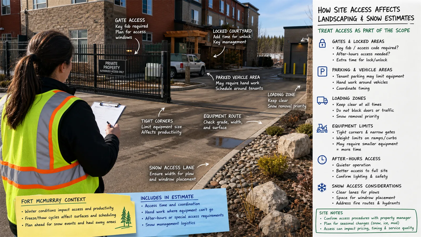 The first pass should connect site access and estimate accuracy to the parts of the property people actually use.