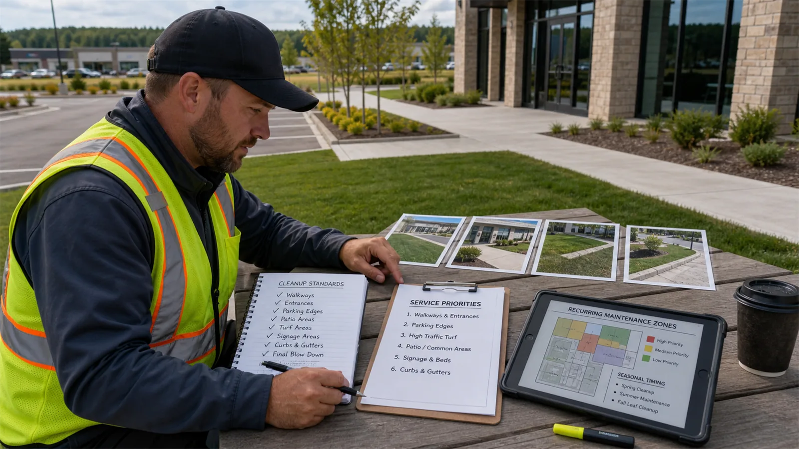 Use the site review to choose between reset work, recurring care, and seasonal planning.
