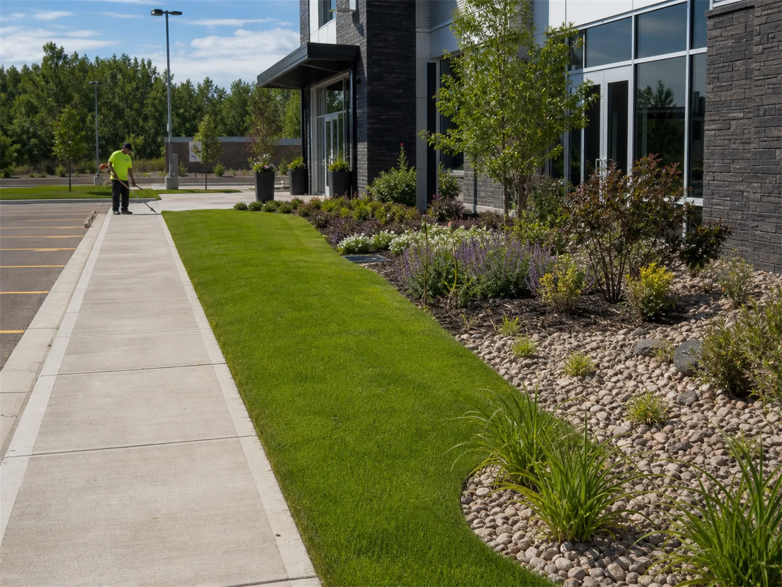Summer maintenance keeps the property looking intentionally managed.