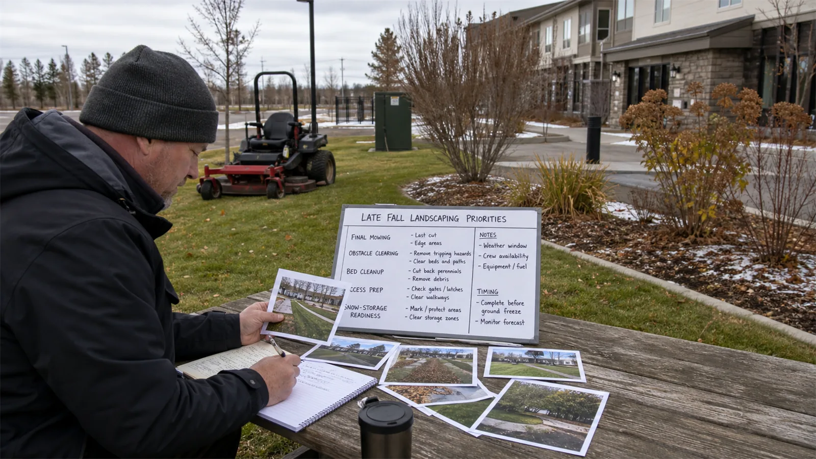 Use the site review to choose between reset work, recurring care, and seasonal planning.