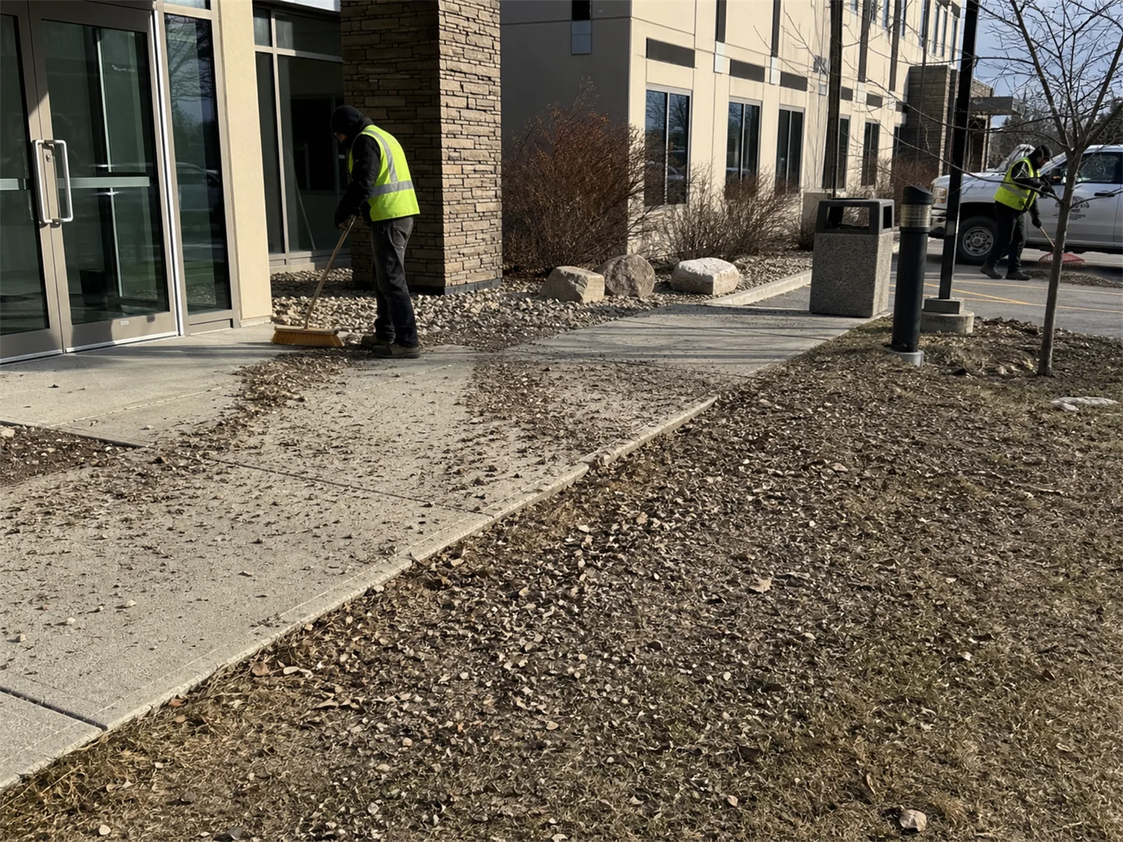 Removing winter debris is the first visible step in a spring reset.
