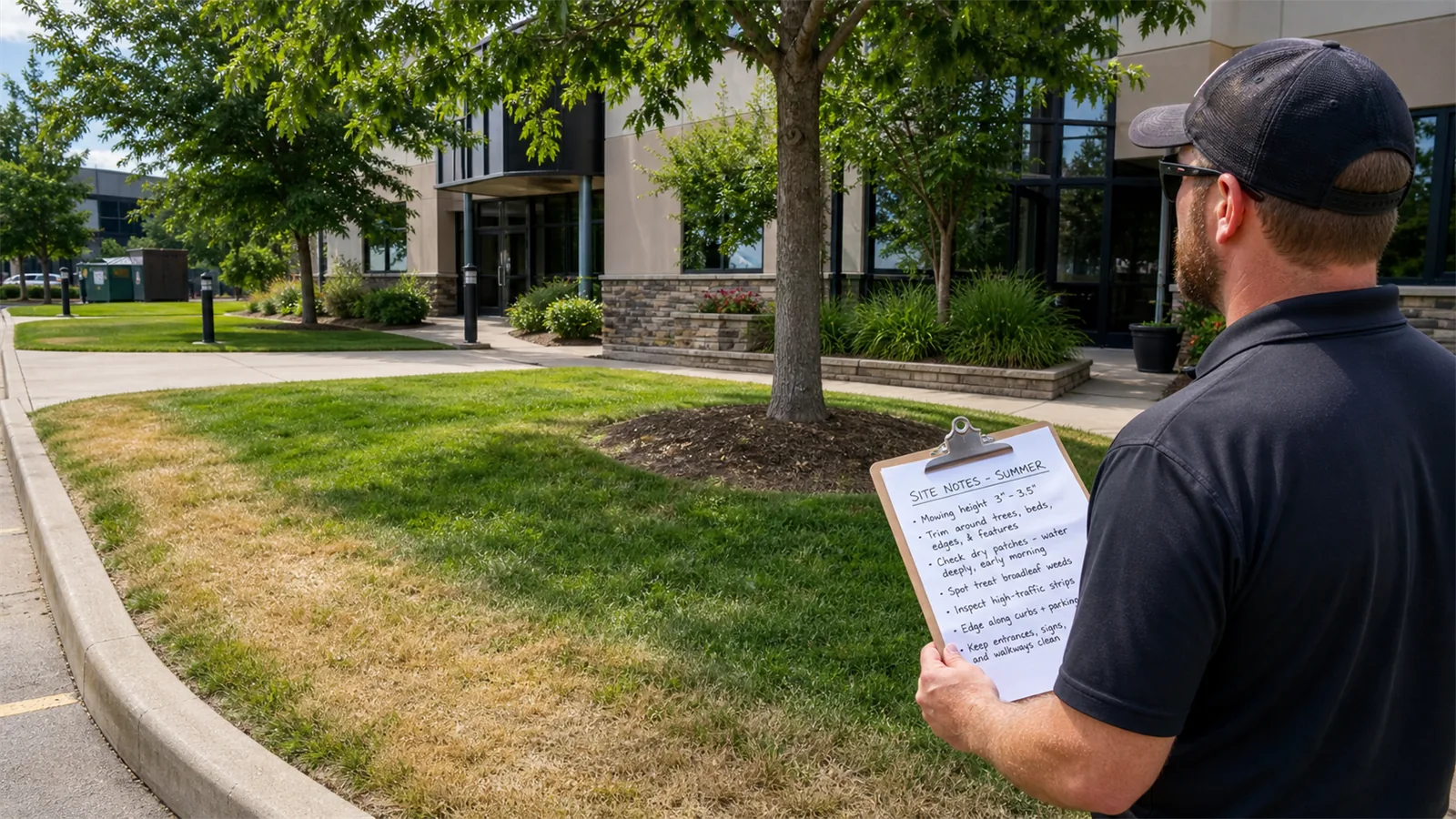 The first pass should focus on the areas where summer Lawn Care Tips for Fort McMurray Businesses changes access, appearance, or timing.