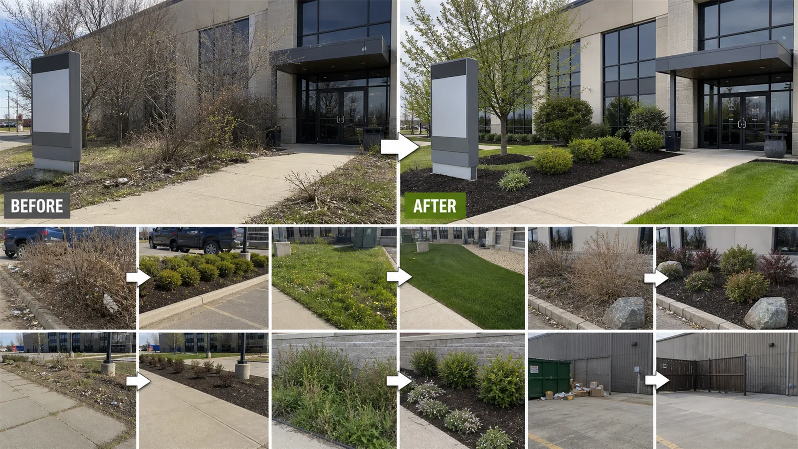 The first pass should focus on the areas where before and After Landscaping Ideas for Commercial Properties changes access, appearance, or timing.