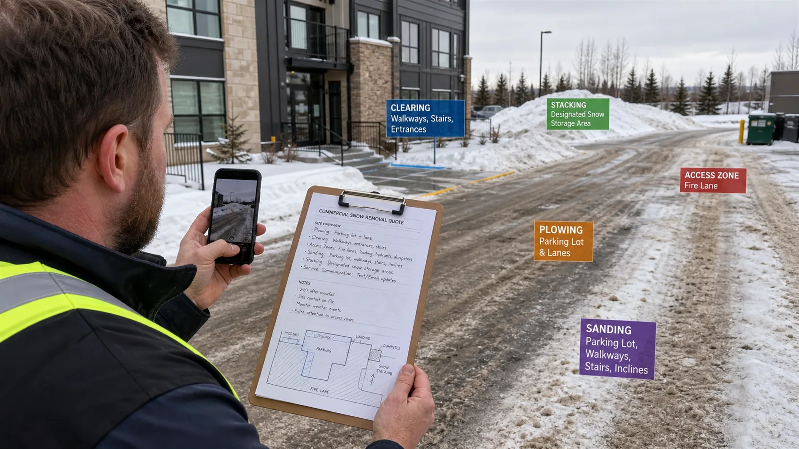 Photos and short notes help LawnSharks price snow Removal Services Explained with less back-and-forth.